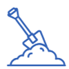 Shovel in mound of earth Icon
